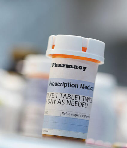 Pills in a prescription bottles